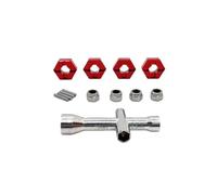 Per Hyper GO Per MJX Per SCY 1/16 1/14 Chiave A Bussola Esagonale Strumenti Riparazione Adattatore Mozzo Ruota 12 Mm Combinatore Vite Dado Ricambi Auto RC Accessorio Per Auto RC(Red)