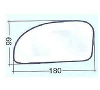 PER HYUNDAI GETZ DAL 12.2002> VETRO DX CROMATO PER SPECCHIETTO RETROVISORE