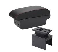 Per Hyundai I20 2021 2022 Scatola Bracciolo Auto Console Centrale Accessori Scatola Portaoggetti Auto Scatola bracciolo auto(B1 Nero rosso 3USB)