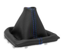 PER HYUNDAI i40 2011-2020 CUFFIA LEVA CAMBIO PELLE NERA CUCITURE BLU SCURO