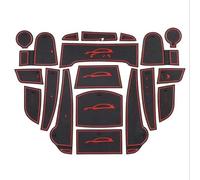 Per Hyundai Per KONA Tappetino Per Slot Per Porte Tappetino Per Scanalature Per Porte Con Tappetini In Gomma Per Portabicchieri Tappetini Antiscivolo Posizione Inserto portabicchieri(rosso)
