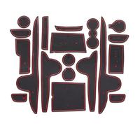 Per Hyundai Per Santa Fe 2019-2020 Tappetini Antiscivolo Scanalature Porte Tappetino Scanalature Per Porte Tappetino Per Tazza D'acqua Cuscino In Silicone Inserto portabicchieri(rosso)