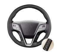 Per Hyundai Per Santa Per Fe 2013 2014 2015 2016 2017 2018 Coprivolante per auto intrecciato a mano in pelle traforata(BIANCO)