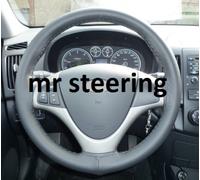 Per Hyundai Santa Fe MK2 Copertura Del Volante In Pelle Nera Italiana