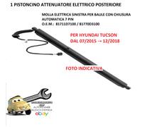 Per Hyundai Tucson 07/2015-12/2018 Pistoncino Elettr. Post. Sx C/Chius.Aut 7pin