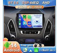 PER HYUNDAI TUCSON IX35 10-15 AUTORADIO CARPLAY NAVI GPS ANDROID 14 GPS 8G+256GB