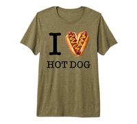 per i Veri Amanti del Cibo: I Love Hot Dogs Testo Nero Maglietta Premium