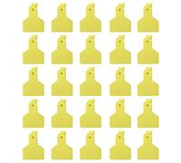 Per il bestiame, 25 pezzi di segni di etichetta per le orecchie senza parola, bovini per mucche, per l'identificazione degli animali da allevamento. (Dimensioni ridotte)