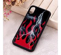 Per il Caso Della Copertura Del Telefono per iPhone 6 6S 7 8 Plus X Xs XR 11 12 13 Mini Pro Max Silicone Fulmine Fiamme Rosse, Per 12 PRO MAX