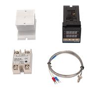 Per il controllore di temperatura del termostato PID digitale 4pcs, risposta rapida, con kit di relè di dissipatore di calore della termocoppia, AC100V-240V (25a)