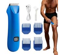 per il corpo da uomo, rasoio elettrico con display digitale - Rasoio per capelli corporei da uomo, uso in zona intima, testicoli, schiena, ascelle, torace, B