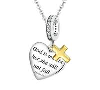 per il cuore per bracciali, fascino del cuore per la produzione di gioielli,Fascolo d'amore a pendente religioso | I gioielli a tema cristiano penzolano per Natale/festa della mamma, si adatta alla co