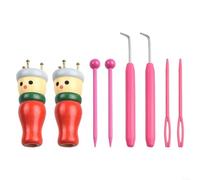 per il francese Knitting Tool Bobina di legno 2pc con ganci per il francese | 2 bobine di legno, 2 ganci, 2 aghi, rende braccialetti collane, finitura in legno liscio, per un facile vento