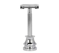 Per il rame, per il manuale d'annata, strumento di rasatura della barba di sicurezza di 3 colori con la base (Argento)