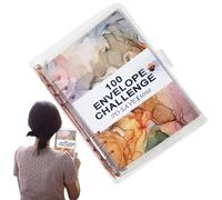 per il risparmio di denaro: grafico a libro, 9 pollici, raccoglitore in PVC, resistente all'usura, multifunzione, con portapenne, aiuta a costruire disciplina finanziaria per la casa