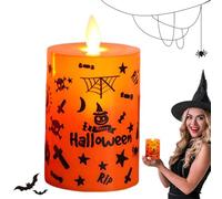 per il tè di Halloween, a LED per decorazioni di Halloween, Fiamma tremolante per interni con luci di a LED, elettroniche a con motivo Graffiti a batteria per interni