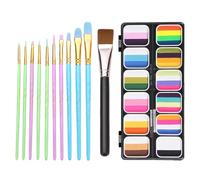 per il viso con di vernice facciale per adulti, palette di pittura professionale per body art da 12 colori, kit di trucco con vernice facciale iride, per bambini, ragazze