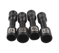 per Impact Set di bussole, 4 pezzi 1/2 "chiavi esagonali dado manicotto strumento nero estensione pneumatici metrica 17 19 21 22mm