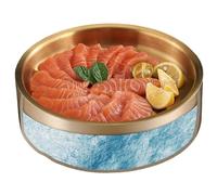 per insalata in acciaio, 25 cm, per servire a freddo, intrattenimento all'aperto, indispensabile per feste, bar, bevande, salsa, antipasto, da portata, da cucina durevoli