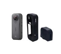 Per Insta360 X4 Air Custodia Protettiva in Silicone Antiscivolo, Antiurto, Antipolvere, Copriobiettivo, Custodia Morbida per Videocamera Sportiva 360 X4 Air + Copriobiettivo (Nero)