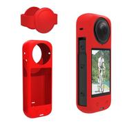 Per Insta360 X4 Custodia Cover Manicotto protettivo Lens Cap Cover Silicone antiscivolo antigraffio per Insta360 X4 (Red)