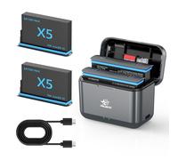 per Insta360 x5 Batteria con 2 Batterie agli ioni di litio (2800mAh) e 1