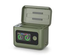Per Insta360 X6: hub di ricarica intelligente 5 in 1 con schermo LCD，Verde | Ricarica rapida da 27 W, modalità Power Merge Balance, caricabatterie doppio, custodia porta-batterie, power bank