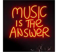 Per interni per decorazioni al neon Insegna al per neon a LED Music Is The Answer, lettere per, decorazione per feste da bar, 36 cm x 40