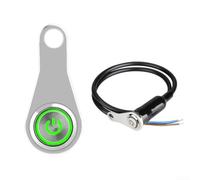 per interruttore Accensione per moto in Metallo con LED per verde(Green) | Alloggiamento in metallo per robusto, a un per clic, LED rossa, installazione rapida, compatibilità universale