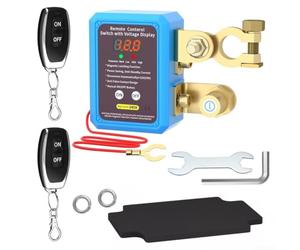 per interruttore Disconnessione 240A con Telecomando 433MHz(B) | Telecomando wireless, 12V/24V adattivo, spegnimento auto <11.8V, materiale plastico , corrente 240A