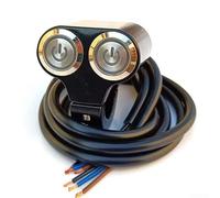 per interruttore Lega Alluminio 12V Autobloccante per interruttore | LED retroilluminato, al buio, impermeabile IP65, ideale per nebbia e pioggia, sicurezza notturna(Double blue)