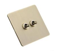 per interruttore Parete 86 PC Ignifugo 1 Via per interruttore(2 Gang) | Acciaio bronzo per verde, finitura spazzolata, design , estetica superiore, interni contemporanei