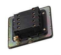 per interruttore Parete 86 PC Ignifugo 1 Via per interruttore(3 Gang) | Acciaio bronzo per verde, finitura spazzolata, design , estetica superiore, interni contemporanei