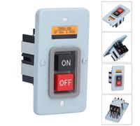 per interruttore Pulsante 380V 30A Ottone Conduttivo per interruttore | Start stop motore, 30A 3.7KW, metallo per robusto, contatti argento, installazione rapida