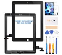 per iPad 2 Touch Screen Digitizer Vetro di Ricambio per iPad 2 2nd Gen A1395 A1396 A1397 Touch Display Panel Kit Parti di Riparazione, con Pulsante Home (Non Includere LCD) (Nero)
