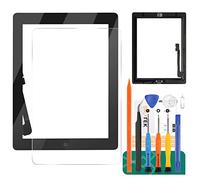 per iPad 3 Touch Screen Digitizer Vetro di Ricambio per iPad 3 3rd Gen A1416 A1403 A1430 Touch Display Panel Kit Parti di Riparazione, con Pulsante Home (Non Includere LCD) (Nero)
