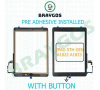Per IPAD 5th Gen A1822 A1823 Digitizer Touch Screen Vetro + Pulsante Home Nero