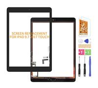 per iPad 9.7 2017 A1822 A1823 Touch Screen Digitizer Vetro di Ricambio per iPad 5/Air 1st Touch Display Panel Parti di Riparazione, con Pulsante Home (Non Includere LCD) (Nero)