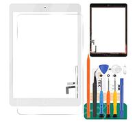 per iPad Air 1 1a Generazione Touch Screen Digitizer Vetro di Ricambio per iPad 5 A1474 A1475 A1476 Touch Display Panel Kit Parti di Riparazione (Non LCD, con Pulsante Home) (Bianco)