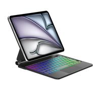 Per iPad Air 11/ 5ª/4ª generazione e iPad Pro 11 Magnetico Magic Keyboard | Retroilluminazione a 7 Colori Cover Tastiera Wireless Portatile con Supporto Flottante e Trackpad per Ufficio/Studio, Nero