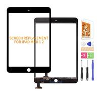Per IPad Mini 1 2 Schermo Tattile Digitalizzatore Vetro Sostituzione Per A1432,A1454,A1455 A1489 A1490 Pannello Display Tattile Kit di Pezzi di Riparazione (Senza LCD, Senza Pulsante Home) (Nero)