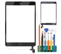 per iPad Mini 1 2 Touch Screen Digitizer Vetro di Ricambio per A1432, A1454, A1455, A1489, A1490 Touch Display Panel Kit Parti di Riparazione(Non LCD, con Pulsante Home) (Nero)