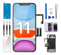 Per iPhone 11 Sostituzione dello Schermo con Auricolare e Sensore di Prossimità 6.1 pollice 3D Touch LCD Digitizer Display Completo Assemblato con Altoparlante Orecchio Riparazione Anteriore Vetro Fix Tools Kit per iPhone11 A2111 A2223 A2221