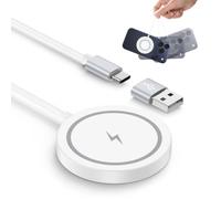 per iPhone MagSafe Charger 15W Magnetico Fast Charging Pad Charger Station | Per iPhone 17 16 15 14 13 12 Series e AirPods 4/3/2/Pro/Pro 2, tappetino caricabatterie magnetico con porte USB-C/A da 1,2 m