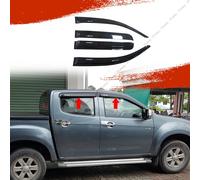 Per ISUZU D-MAX Dual Cab Pickup 2012-19 Set 4 Deflettori Aria Antiturbo Oscurati