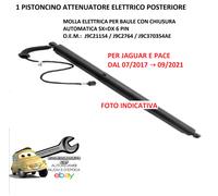 Per Jaguar F-pace 03/2016-04/2021 Pistoncino Elett. Post. Dx=Sx C/Chius.Aut 7pin