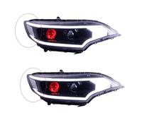 Per Jazz Fit GK5 2014-2020 LED Faro Indicatori Di Direzione LED DRL Doppia Lente Hid Bi Xenon Accessori Auto Coppia Lampada Frontale Gruppo Fari Anteriori(2pcs White film)