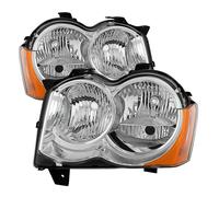 Per Jeep 08-10 Grand Cherokee Cromo Alloggiamento Ricambio Fari Coppia Set
