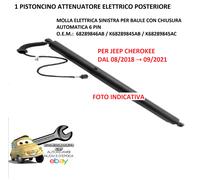 Per Jeep Cherokee 08/2018-09/2021 Pistoncino Elettr. Post. Sx C/Chius.Autom 6pin
