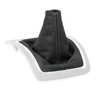 PER JEEP COMPASS FL 2011-2016 CUFFIA LEVA CAMBIO PELLE NERA CUCITURE GRIGIE